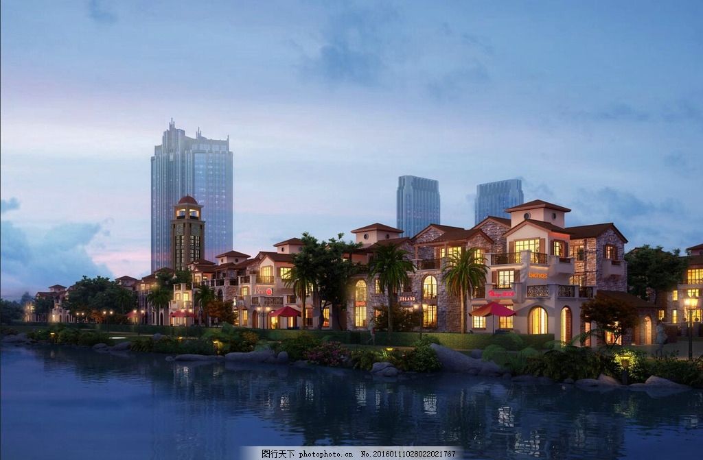 别墅夜景效果图 建筑效果图 别墅 别墅效果图 滨水建筑 住宅设计 滨水住宅 住宅效果图 别墅设计 别墅夜景 小区效果图 建筑夜景 河水 水面 倒影 夜景效果图 欧式建筑 西班牙建筑 法式建筑 高层 建筑效果图PSD源文件 设计 环境设计 建筑设计 72DPI PSD