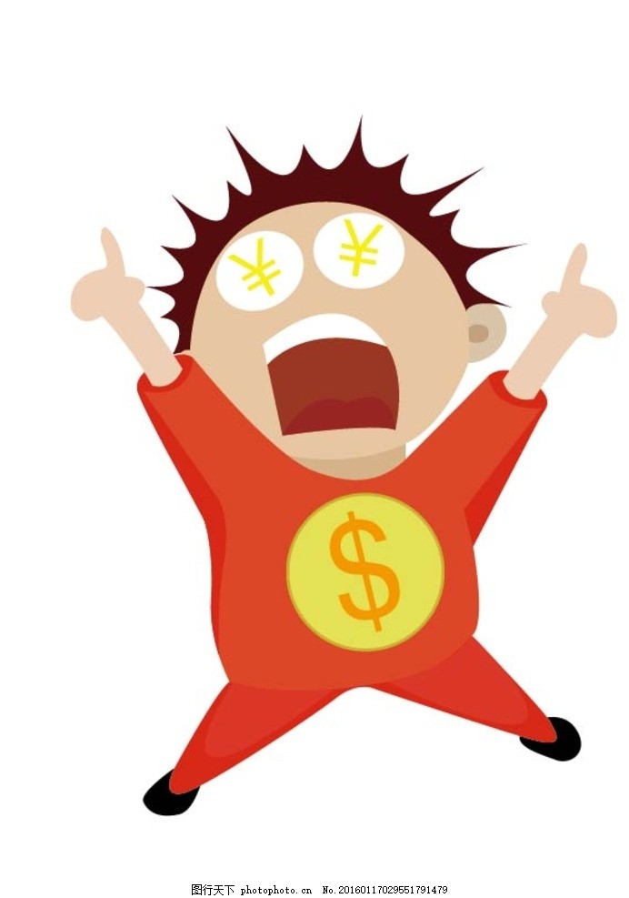 卡通红色金融小人,人物 动漫 支付 设计专辑-图行天下图库