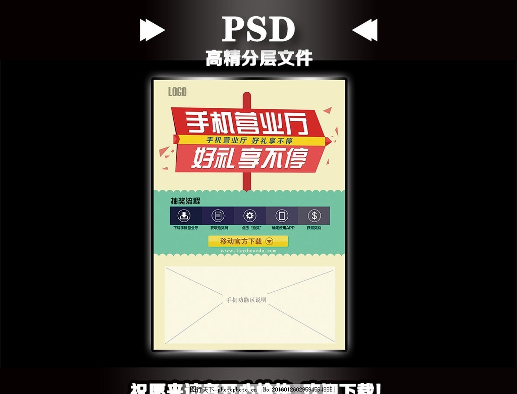 手机营业厅 海报,中国移动 中国联通 中国电信 