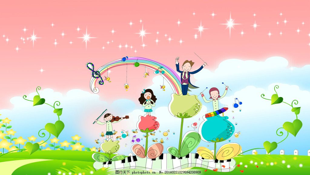卡通背景幼儿园广告儿童节海报 300DPI psd 白云 草地 插画 长颈鹿 大树 吊饰 人物 儿童 小孩 孩子 孩童 幼儿 幼童 男童 女童 男孩 女孩 女生 男生 钢琴 音乐 演奏 唱歌 乐队 吉他 小提琴 彩虹 设计 广告设计 广告设计 300DPI PSD