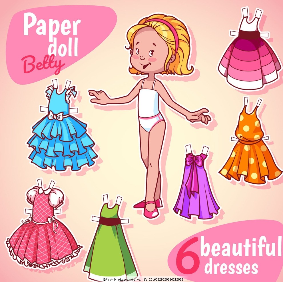 卡通儿童服装 卡通女孩 儿童时装 童装 裙子 衣服