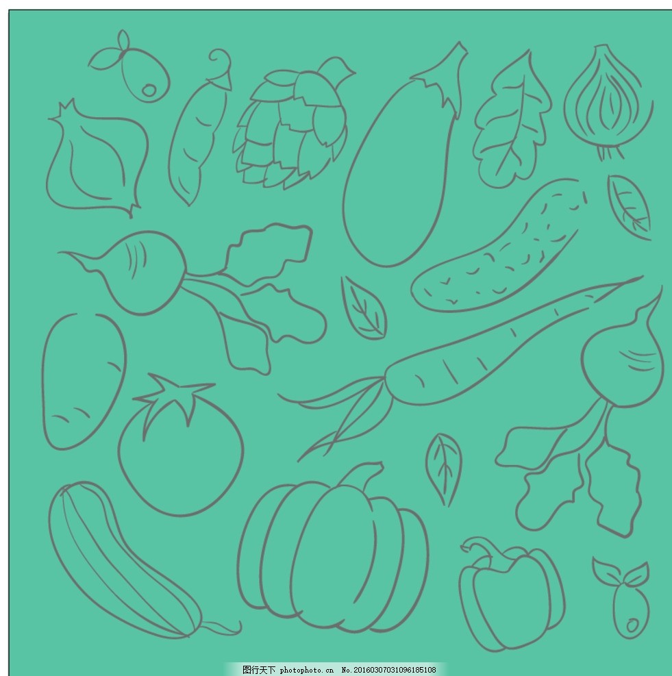 蔬菜素描背景
