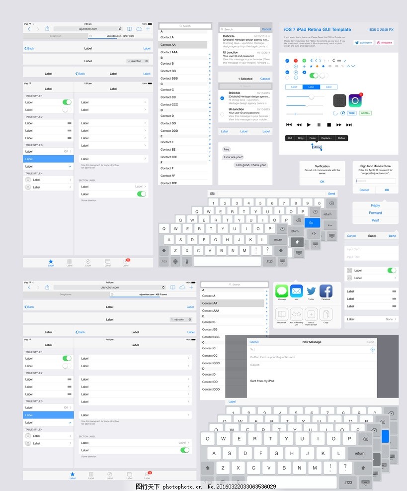 iPad GUI 苹果操作界面图片