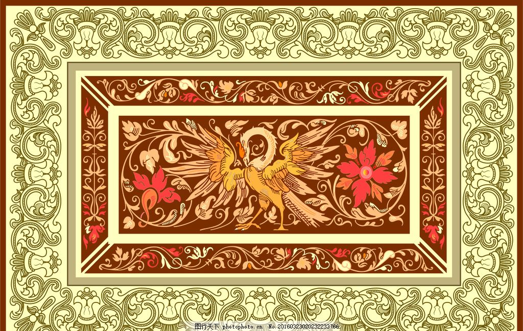 欧式花纹 背景墙 屏风 隔断 白描 线描
