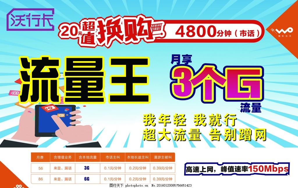 联通流量王,联通,流量王,沃兴卡,换购,设计,广告设计,其他,150DPI,PSD